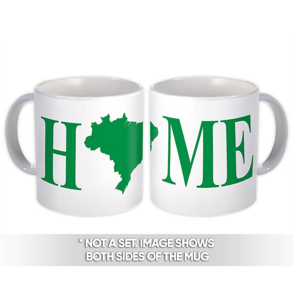 Gift Mug : Brazil Home Map Brazilian Brasil Pride Flag Silhouette Country