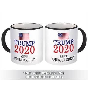 Keep America Great Trump 2020 : Gift Mug USA Donald Flag American