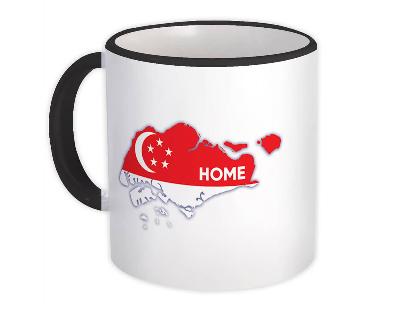 Gift Mug : Singapore Home MAP Flag Singaporean Epat Country Pride Souvenir