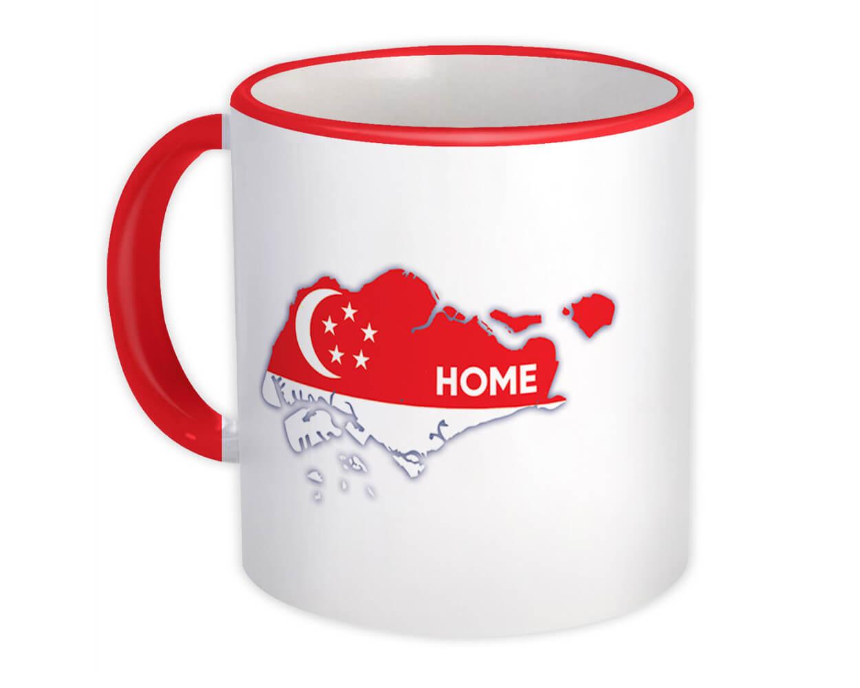 Gift Mug : Singapore Home MAP Flag Singaporean Epat Country Pride Souvenir