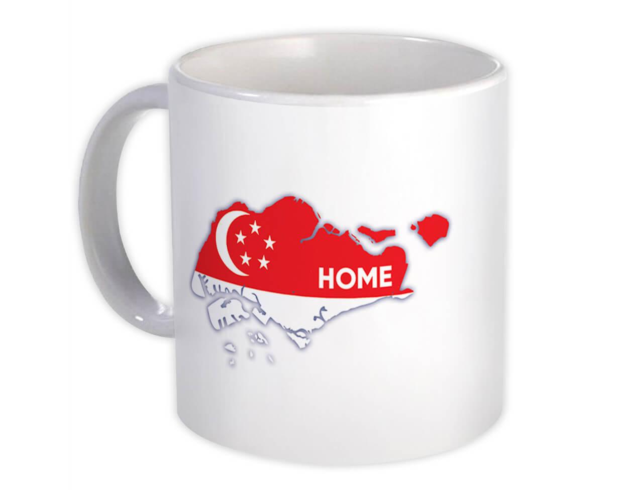 Gift Mug : Singapore Home MAP Flag Singaporean Epat Country Pride Souvenir