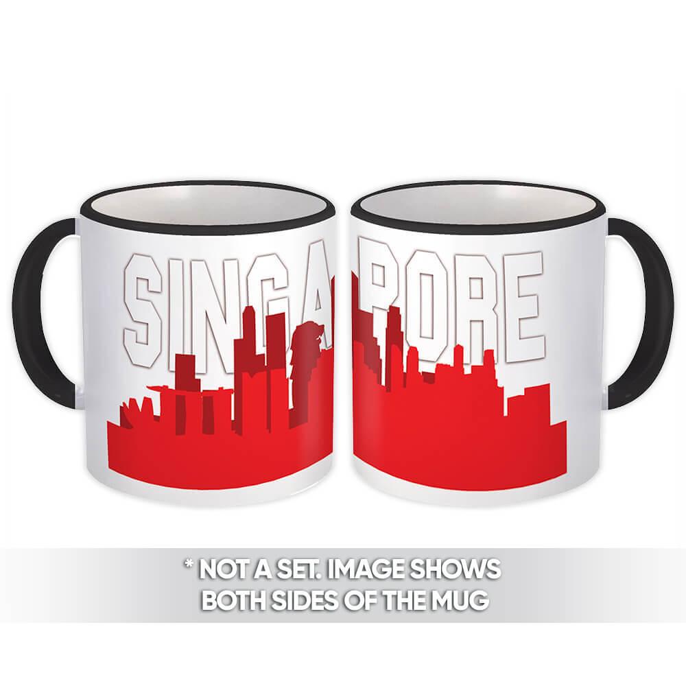 Gift Mug : Singapore Skyline Singaporean Souvenir Country Flag