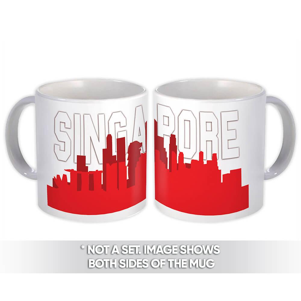 Gift Mug : Singapore Skyline Singaporean Souvenir Country Flag