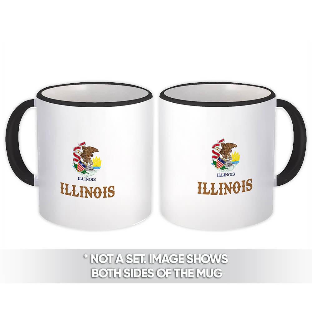 Gift Mug : Illinois Flag Distressed Souvenir State USA Christmas Coworker