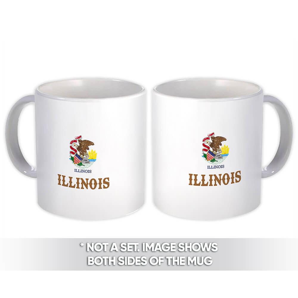 Gift Mug : Illinois Flag Distressed Souvenir State USA Christmas Coworker