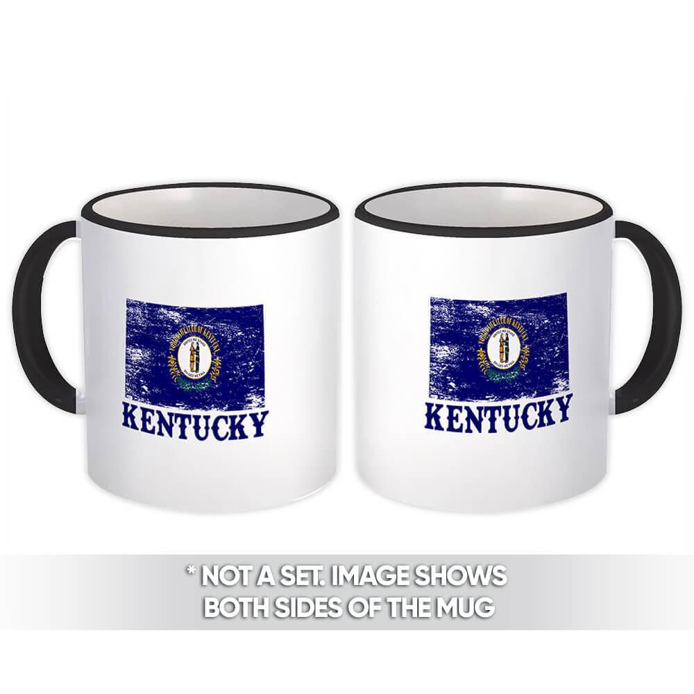 Gift Mug : Kentucky Flag Distressed Souvenir State USA Christmas Coworker