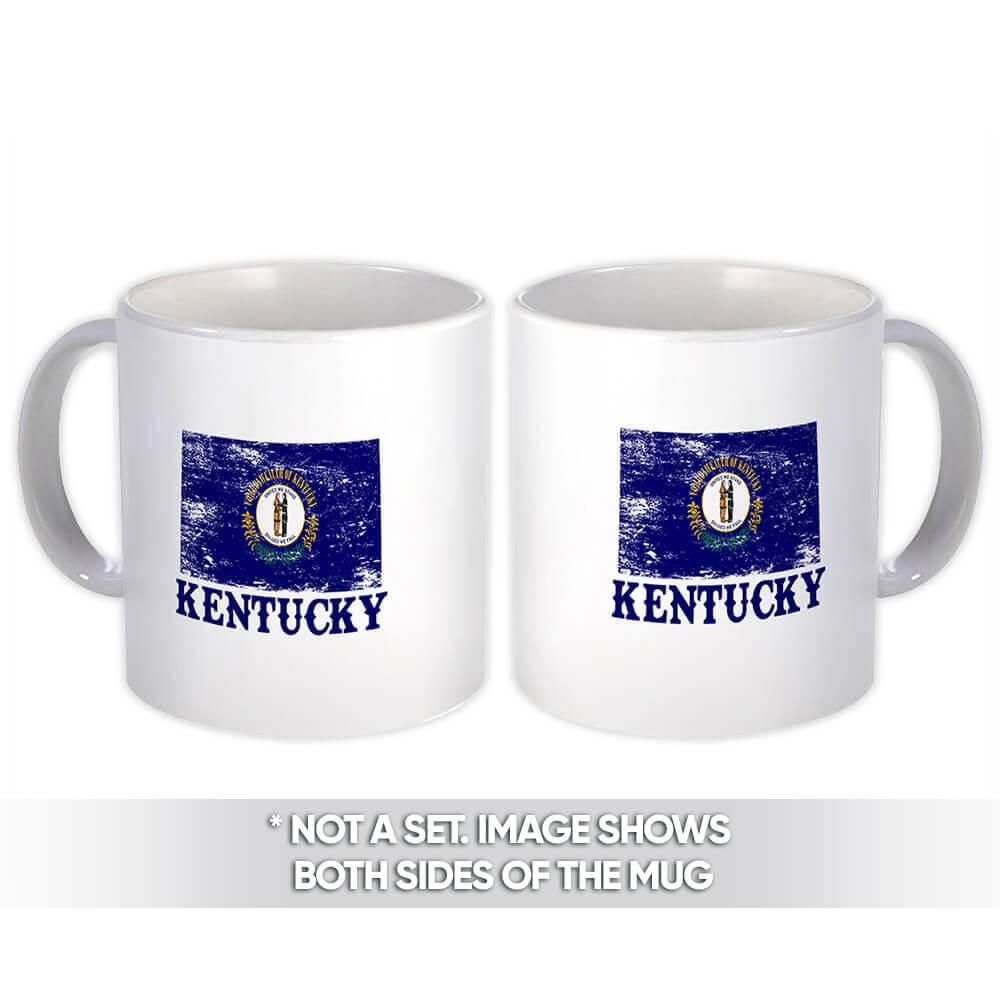 Gift Mug : Kentucky Flag Distressed Souvenir State USA Christmas Coworker