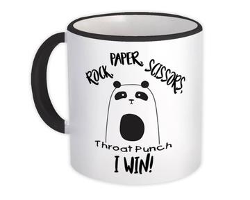 Rock Paper Scissors : Gift Mug Panda Throat Punch I Win Funny Friend