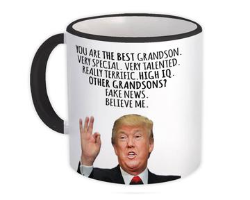 Gift for GRANDSON : Gift Mug Donald Trump Best GRANDSON Funny Christmas