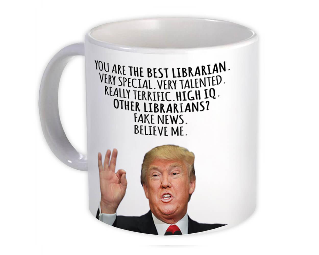 LIBRARIAN Gift Funny Trump Keychain Best Birthday Christmas Humor Maga 