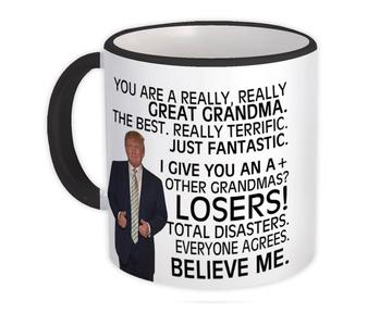 Gift for GRANDMA : Gift Mug Donald Trump Great GRANDMA Funny Christmas