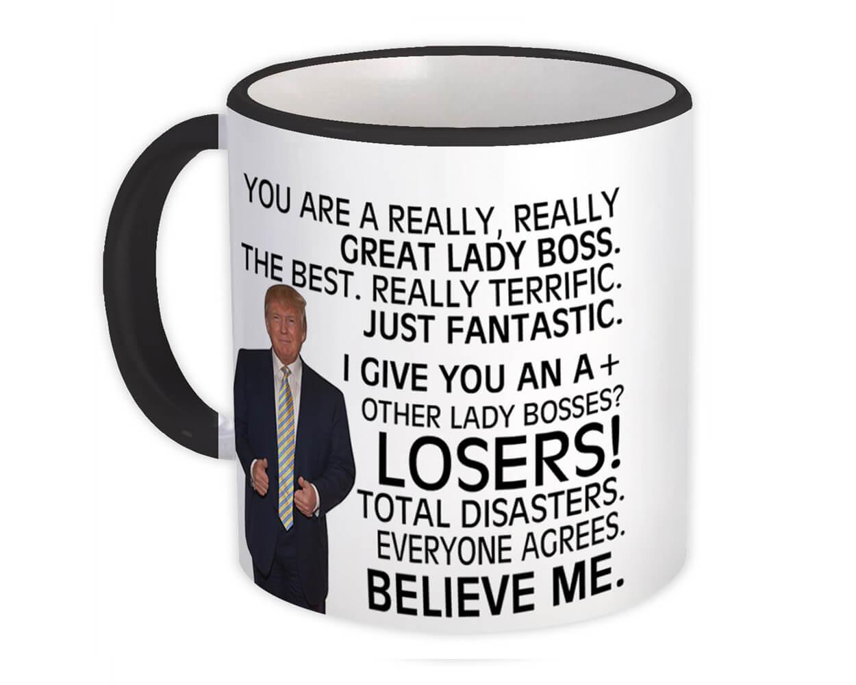 Gift Mug : For Great LADY BOSS Trump Birthday Christmas Office Funny