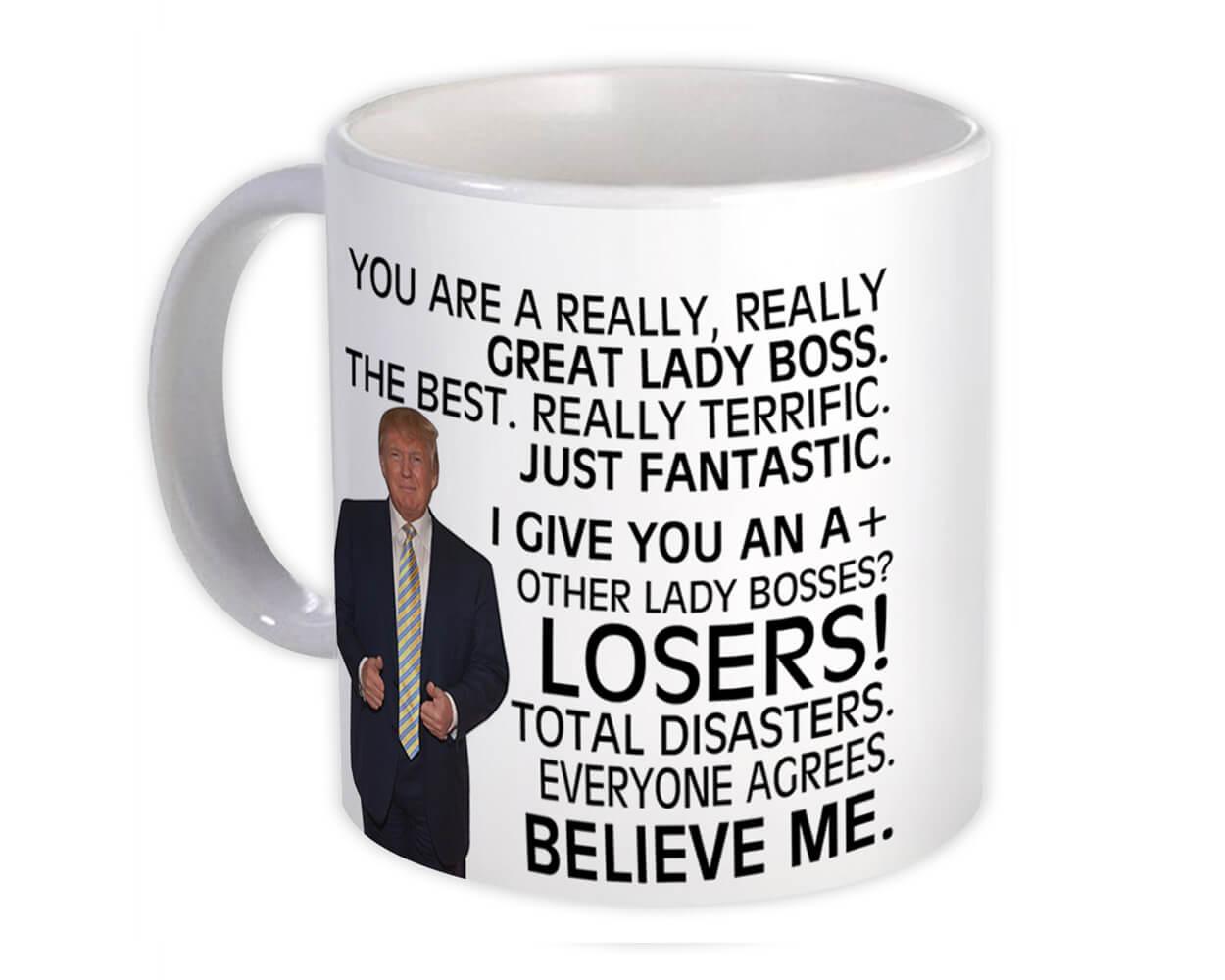 Gift Mug : For Great LADY BOSS Trump Birthday Christmas Office Funny