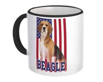 Beagle USA : Gift Mug Flag American Dog Lover Pet United States Americana Patriot 4th July