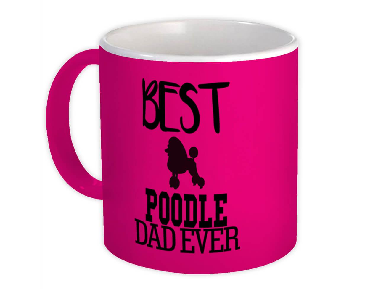 Gift Mug Dog Silhouette Cup Funny Pet Animal Father Poodle DAD 