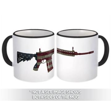 Rifle American Flag : Gift Mug 2nd Amendment United States NRA AR15