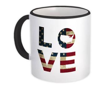 Love American : Gift Mug Flag USA United States Map Patriotic