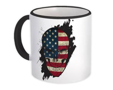 Skull American : Gift Mug Flag USA United States Patriotic Stars & Stripes