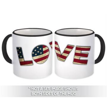 Love USA : Gift Mug Flag Americana United States Map Patriotic American