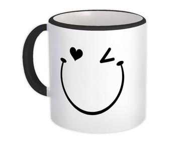 Cute Face : Gift Mug Geek Funny Symbol Modern Emoji Heart Eyes Love Winky