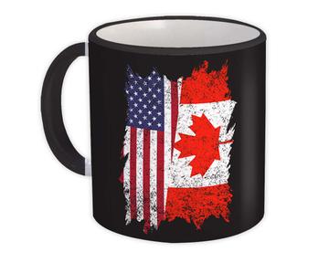 United States Canada : Gift Mug American Canadian Flag Expat Mixed Country Flags