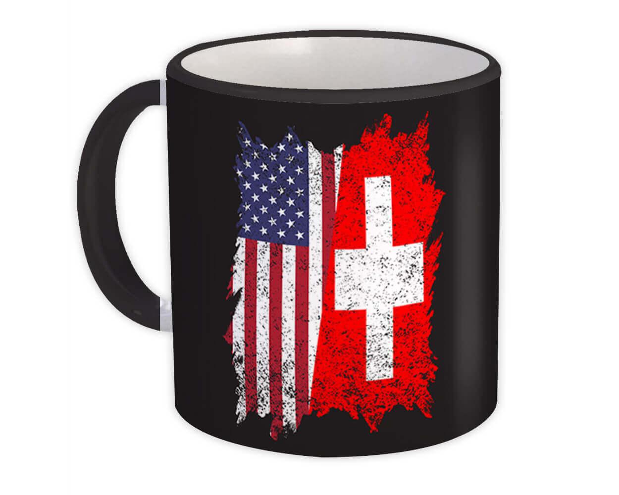 Gift Mug : United States Switzerland American Swiss Flag Expat Mixed Country