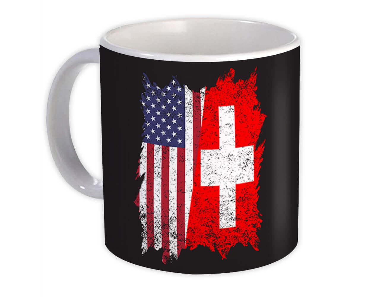 Gift Mug : United States Switzerland American Swiss Flag Expat Mixed Country