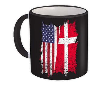 United States Denmark : Gift Mug American Danish Flag Expat Mixed Country Flags