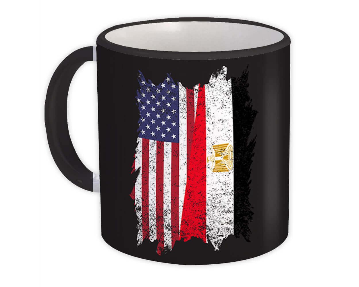 Gift Mug : United States Egypt American Egyptian Flag Expat Mixed Country Flags