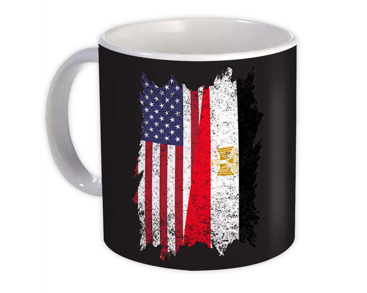 Gift Mug : United States Egypt American Egyptian Flag Expat Mixed Country Flags