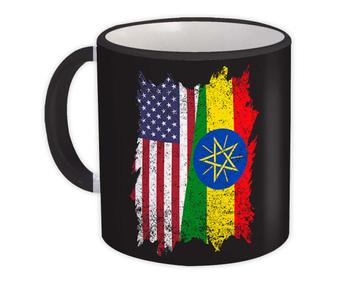 United States Ethiopia : Gift Mug American Ethiopian Flag Expat Mixed Country Flags