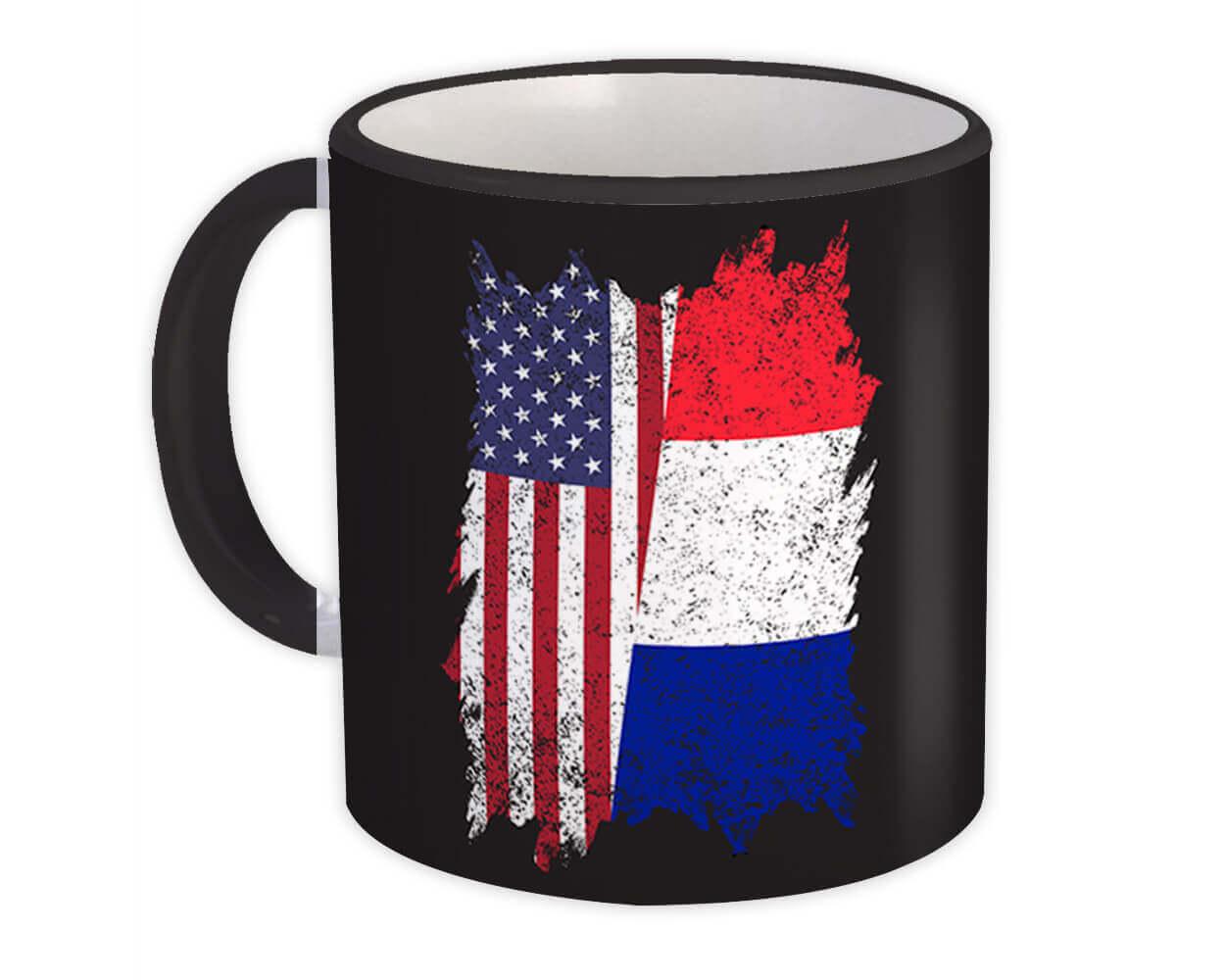 Gift Mug : United States France American French Flag Expat Mixed Country Flags