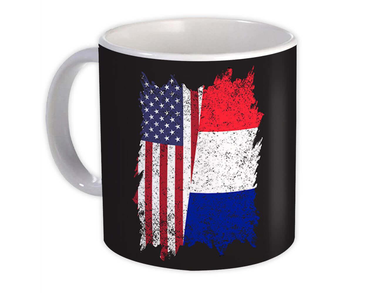 Gift Mug : United States France American French Flag Expat Mixed Country Flags