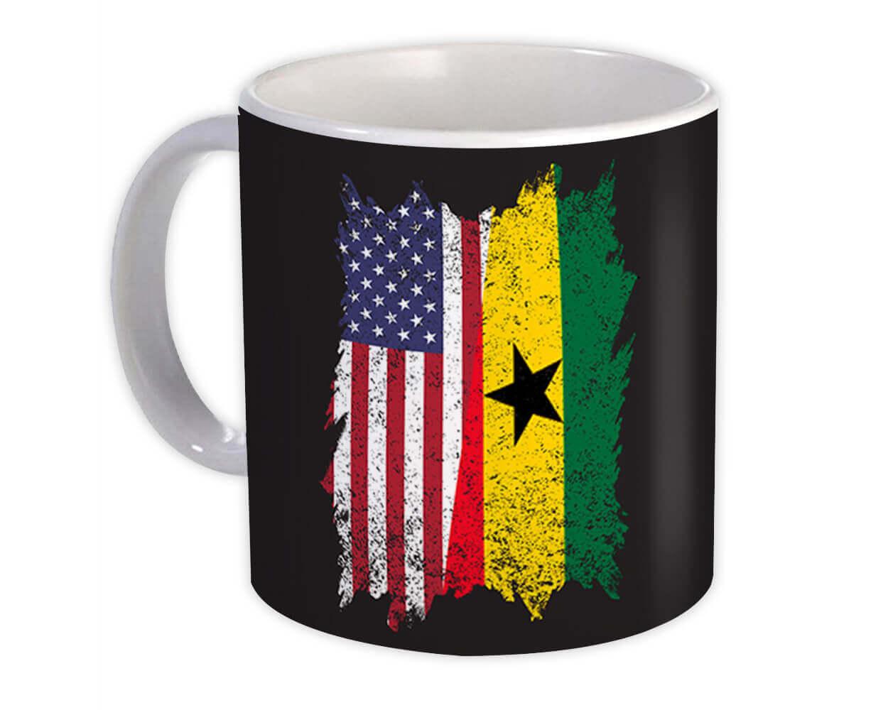 Gift Mug : United States Ghana American Ghanaian Flag Expat Mixed Country Flags