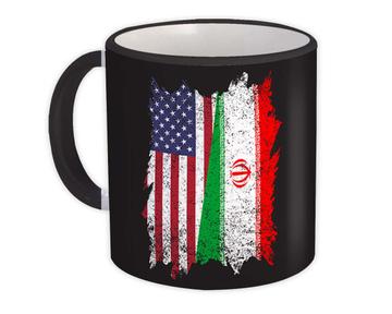 United States Iran : Gift Mug American Iranian Flag Expat Mixed Country Flags Made in USA