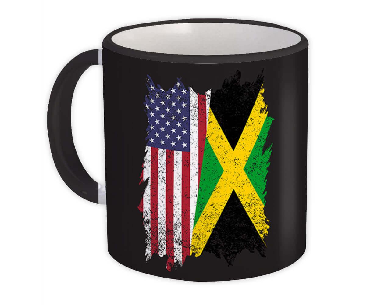 Gift Mug : United States Jamaica American Jamaican Flag Expat Mixed Country