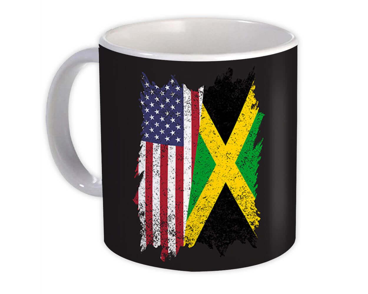 Gift Mug : United States Jamaica American Jamaican Flag Expat Mixed Country