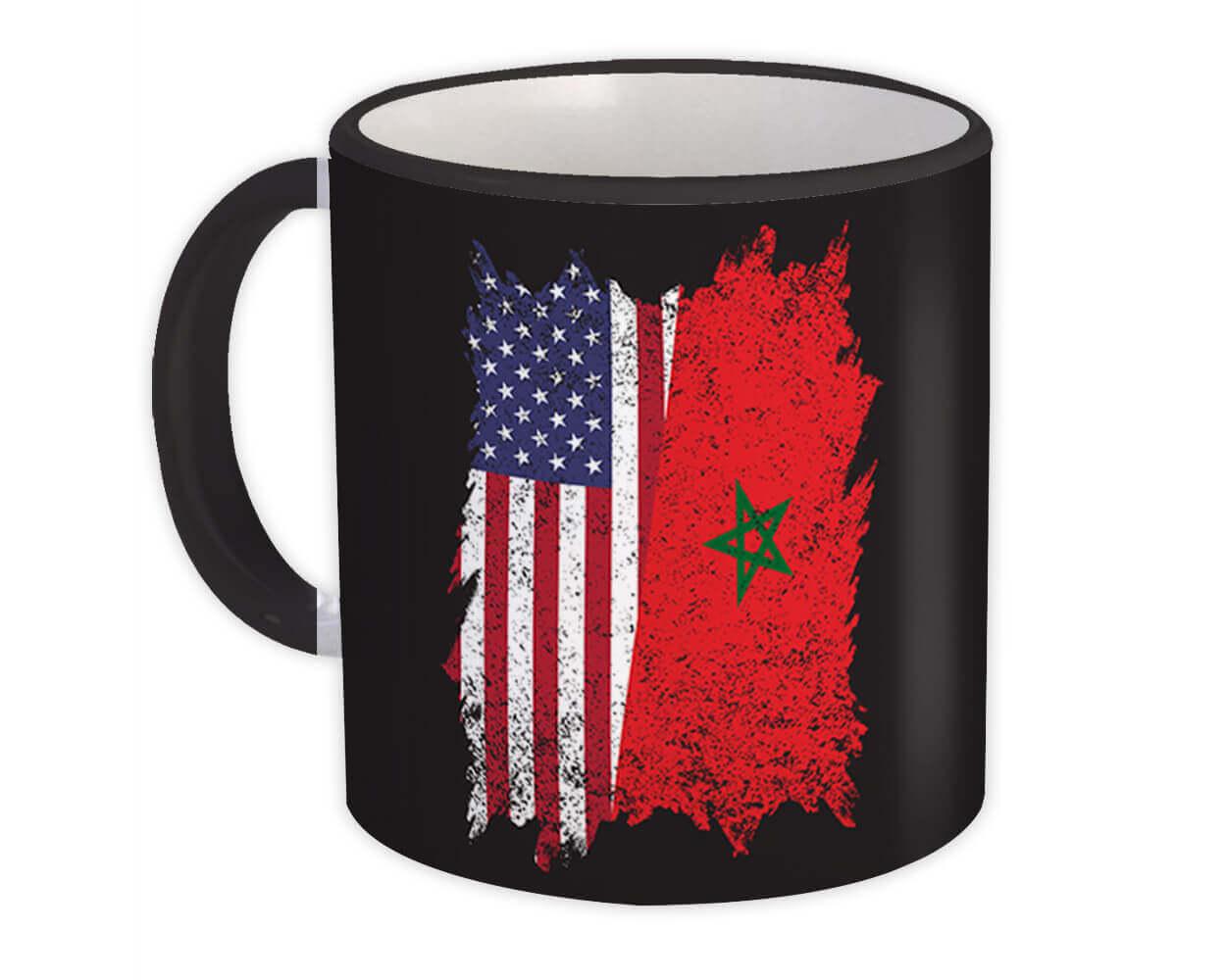 Gift Mug : United States Morocco American Moroccan Flag Expat Mixed Country