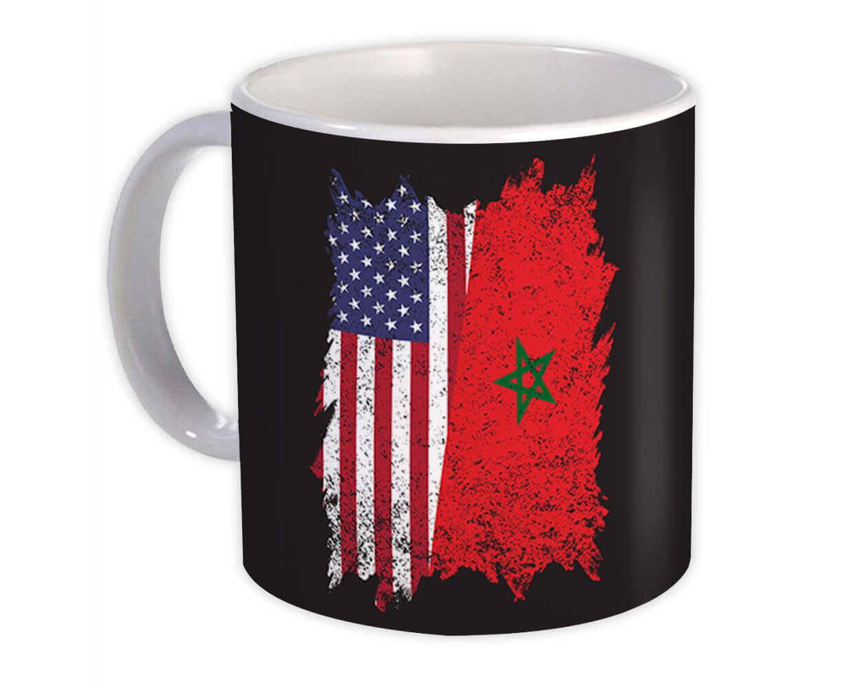 Gift Mug : United States Morocco American Moroccan Flag Expat Mixed Country