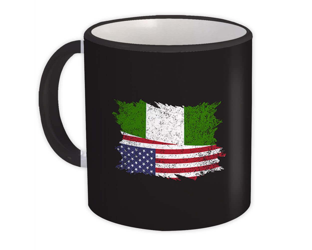 Gift Mug : United States Nigeria American Nigerian Flag Expat Mixed Country