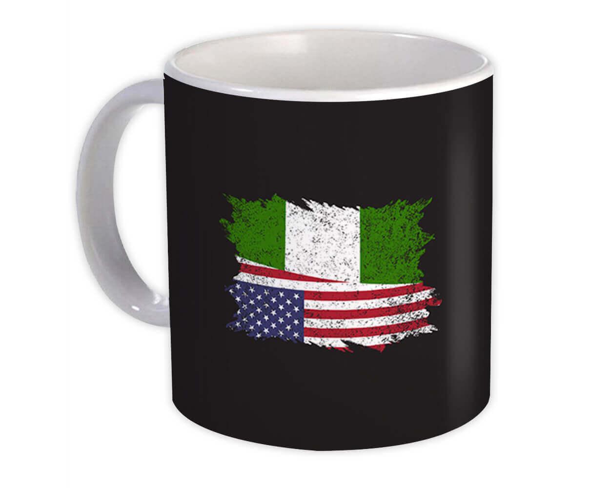 Gift Mug : United States Nigeria American Nigerian Flag Expat Mixed Country