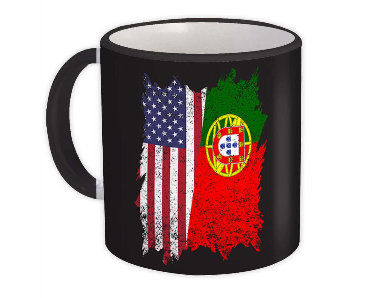 Gift Mug : United States Portugal American Portuguese Flag Expat Mixed Country