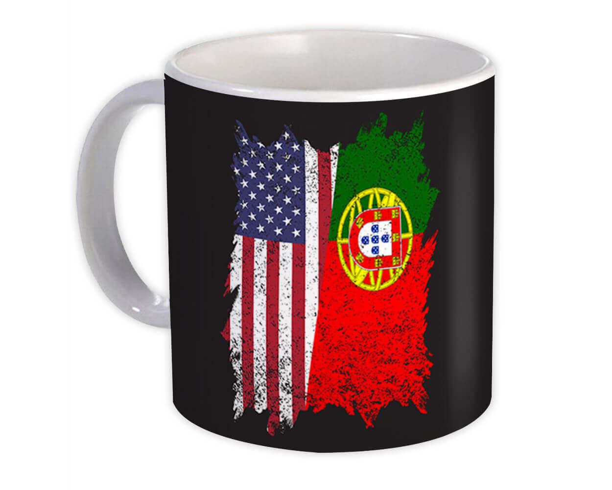 Gift Mug : United States Portugal American Portuguese Flag Expat Mixed Country