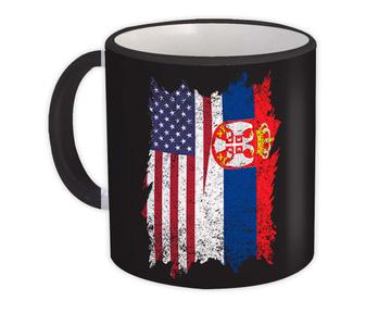 United States Serbia : Gift Mug American Serbian Flag Expat Mixed Country Flags