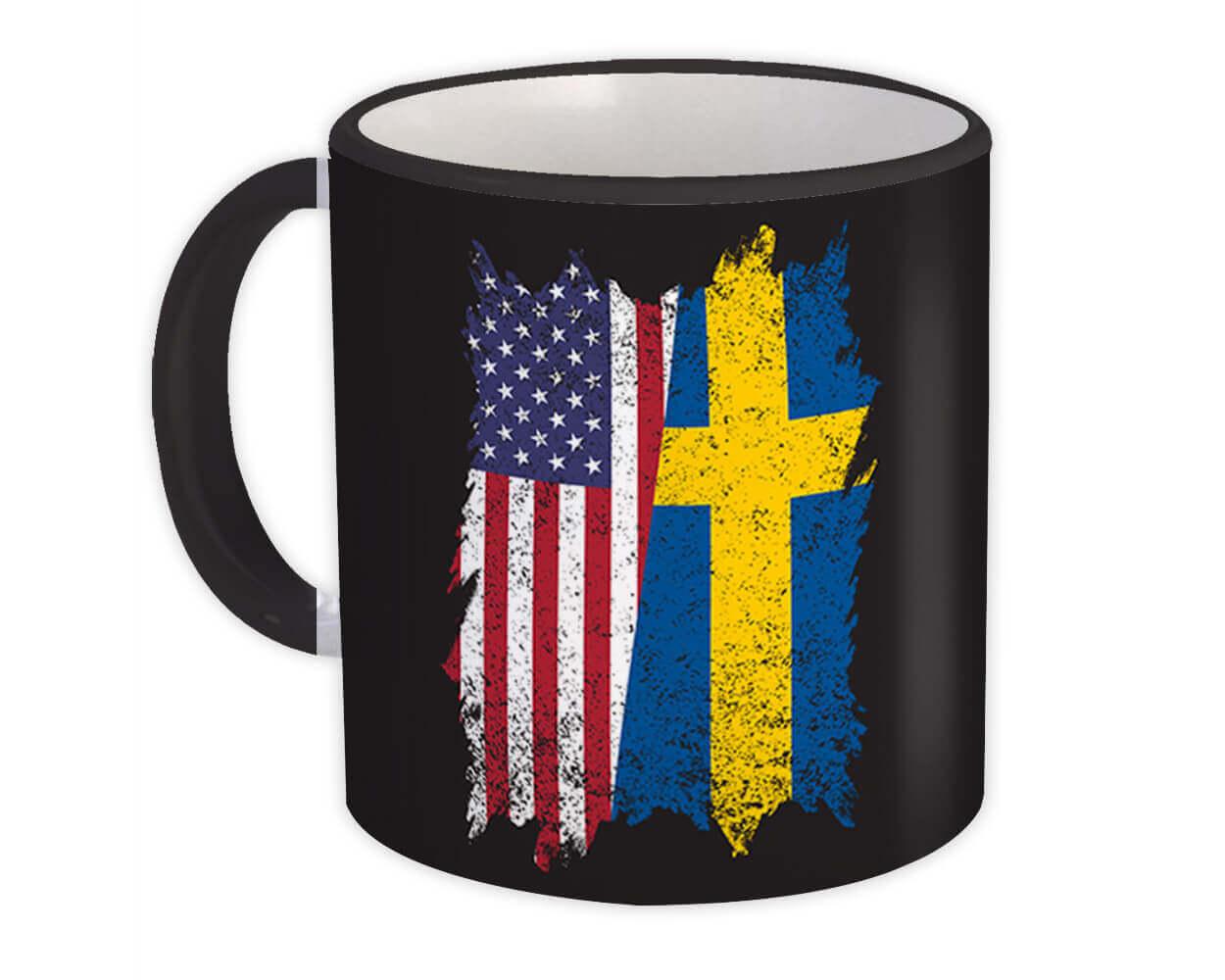 Gift Mug : United States Sweden American Swedish Flag Expat Mixed Country Flags