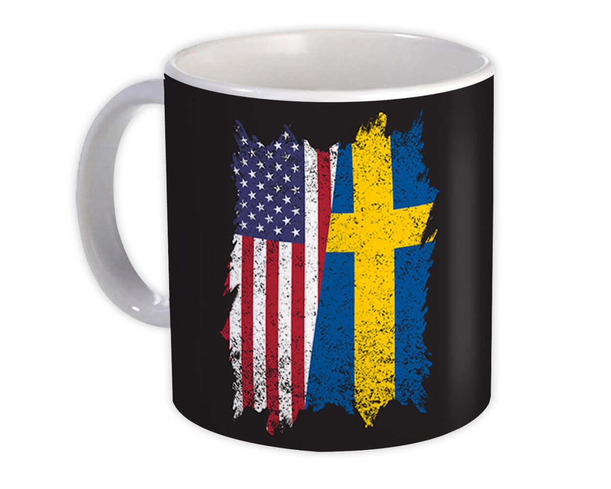 Gift Mug : United States Sweden American Swedish Flag Expat Mixed Country Flags