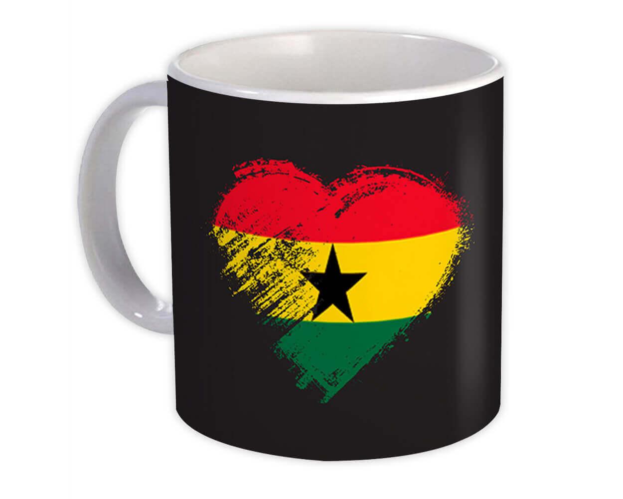 Gift Mug : Ghanaian Heart Ghana Country Expat Flag Patriotic Flags National