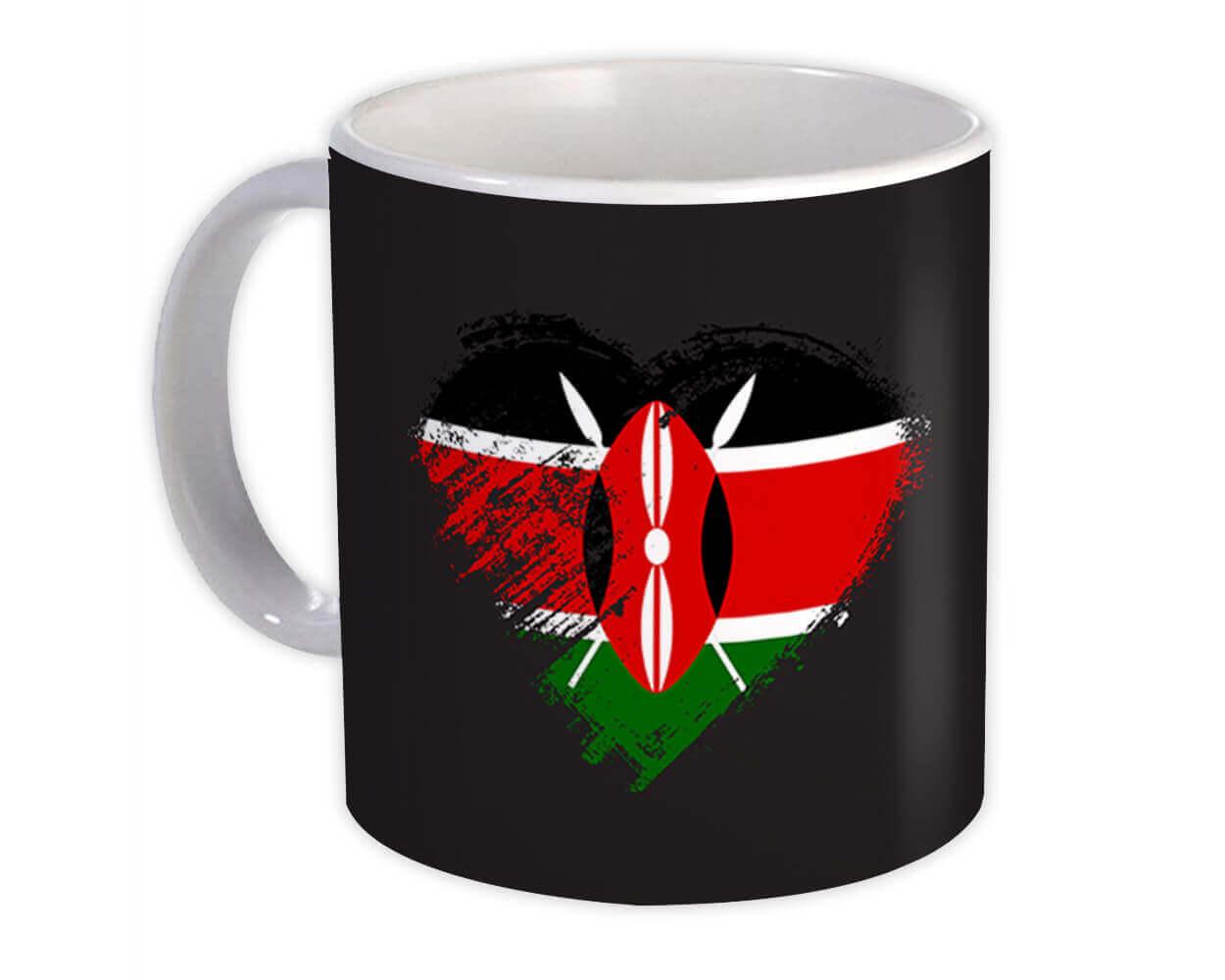 Gift Mug : Kenyan Heart Kenya Country Expat Flag Patriotic Flags National