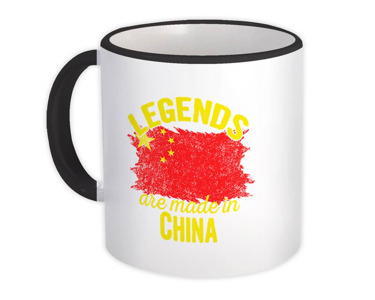 Gift Mug : Legends are Made in China Flag Chinese Expat Country