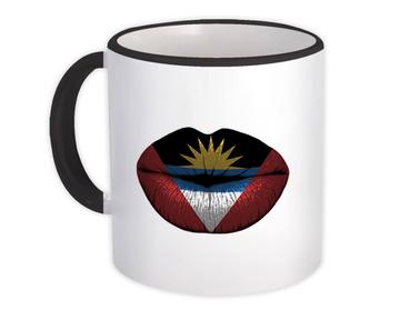 Lips Antigua And Barbuda Flag : Gift Mug Expat Country For Her Woman Feminine Souvenir